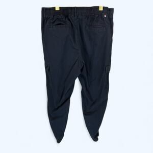 Tommy Hilfiger Women's Navy Blue Cargo Ankle Jogger Cotton Canvas Large